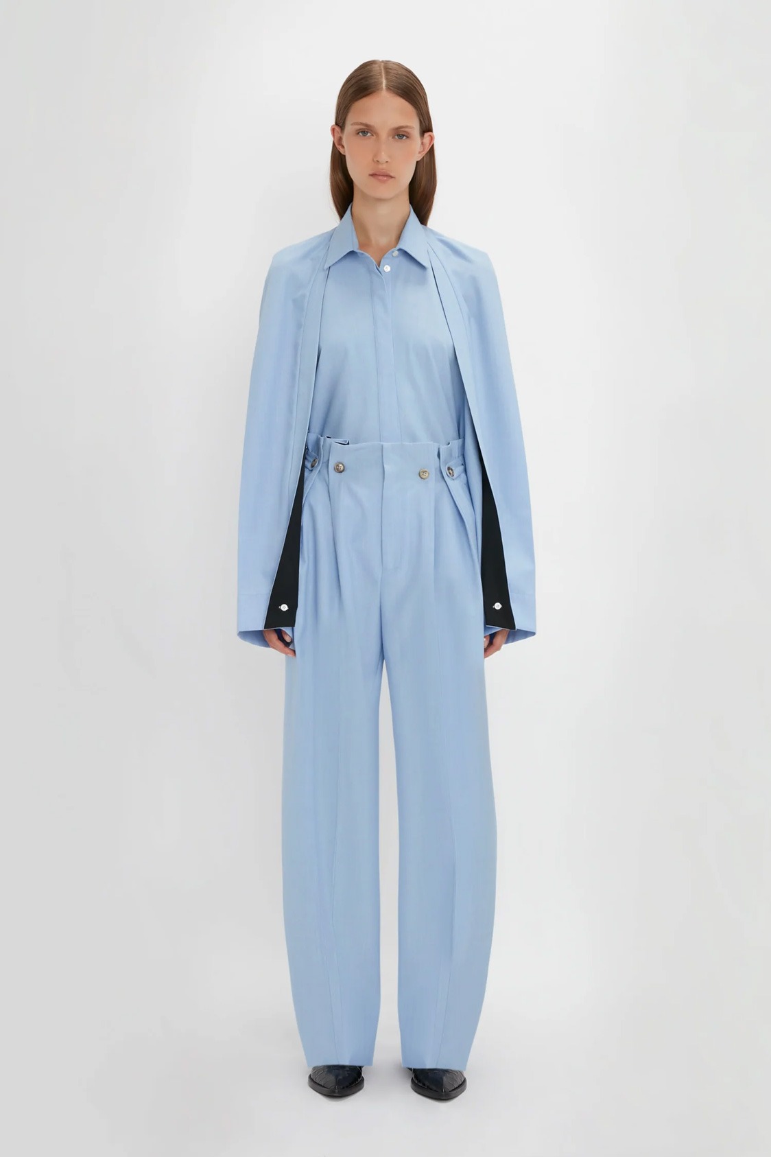 Exclusive Cropped Tuxedo Trouser In Blue