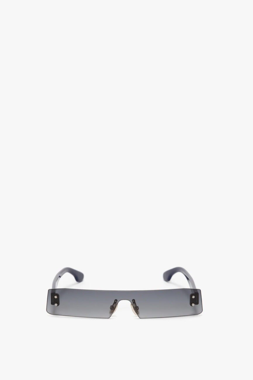 Mini Visor Sunglasses In Blue-Mirror